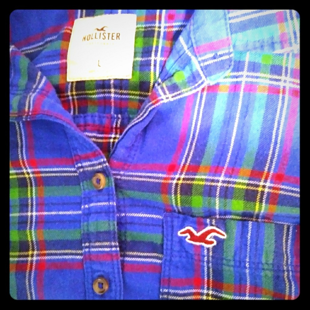Hollister plaid button up women's